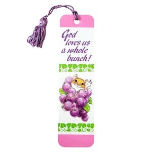 Vintage 90s "God Loves Us" Bookmark Mouse Wallace Tripp Pawprints Antioch H-1398